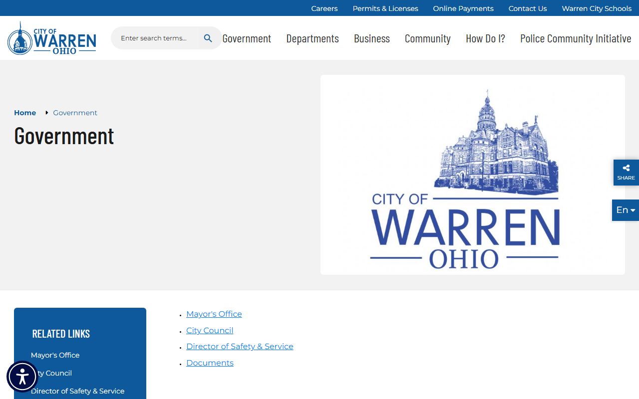 Warren Ohio city government divorce records