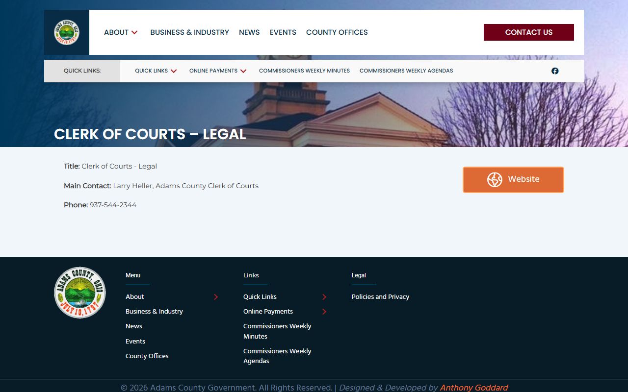 Adams County Clerk of Courts divorce records