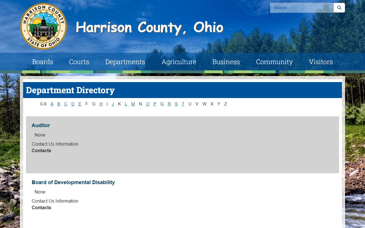 Harrison County Clerk of Courts divorce records page