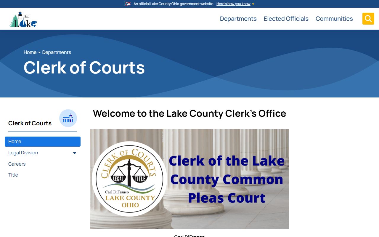 Lake County Clerk of Courts divorce records