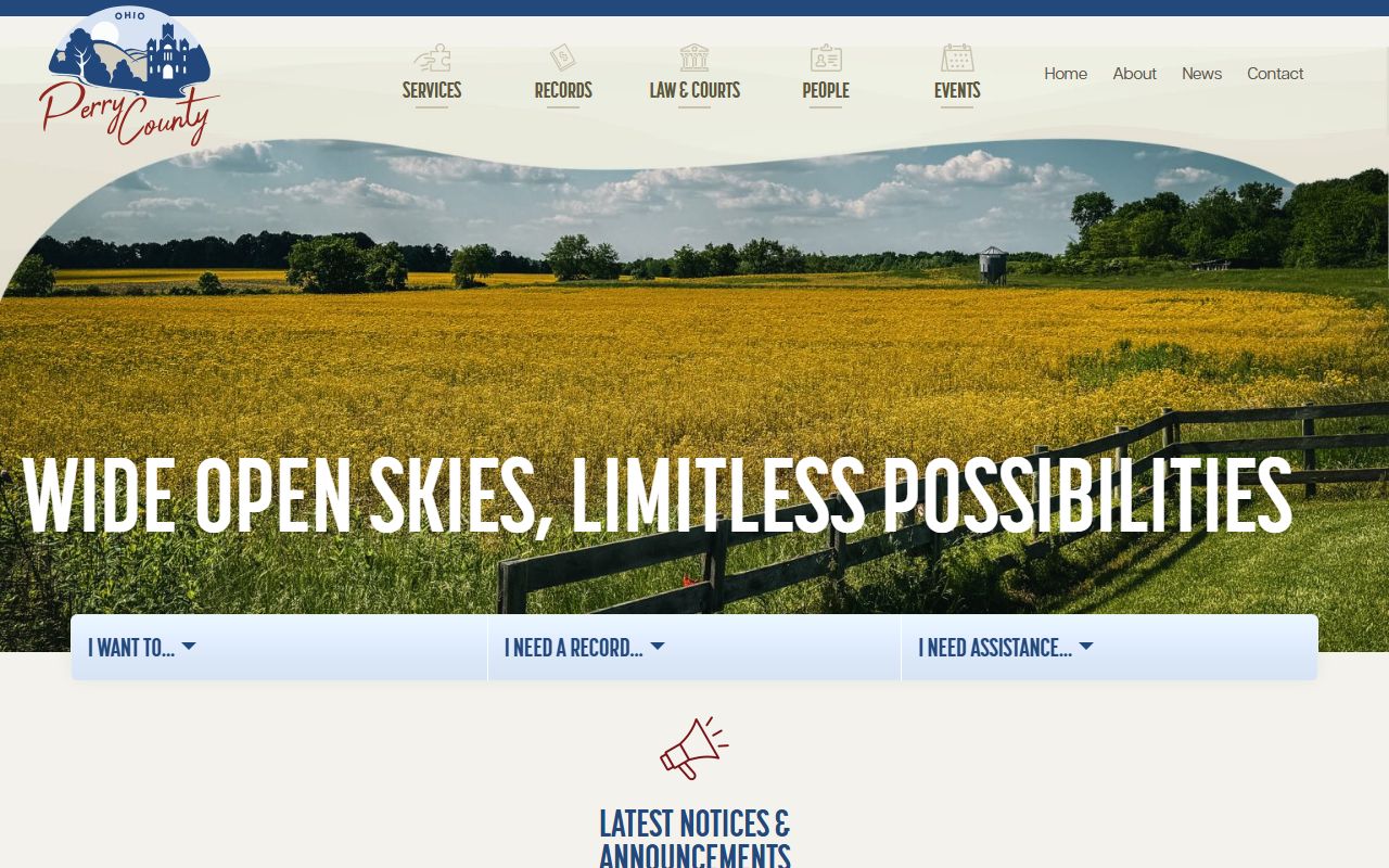 Perry County Clerk of Courts divorce records page