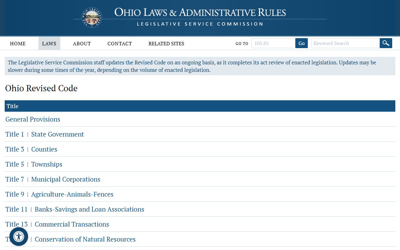 Ohio Revised Code governing divorce records